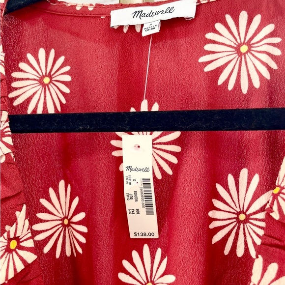 Madewell Ruffle-Edge Wrap Midi Dress in Daisy Dream - Picture 9 of 12